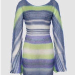 Multicolored Lower Back Jersey Dress - NAVY / ONE SIZE